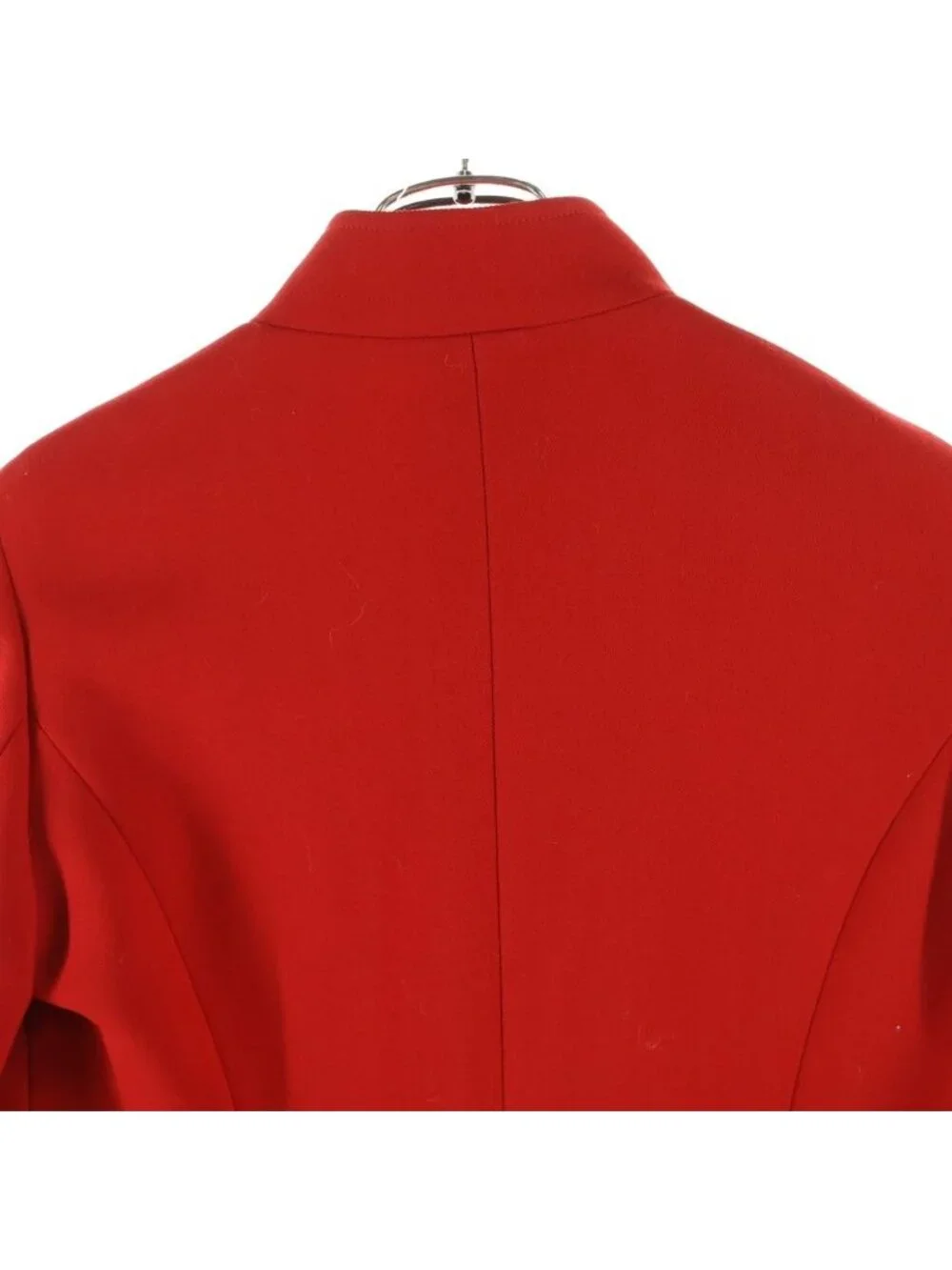 Chanel Vintage 4 Pocket CC Jacket Stand Collar CC Logo Gold Button Red